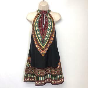 Band of Gypsies Azetc Print Halter Dress